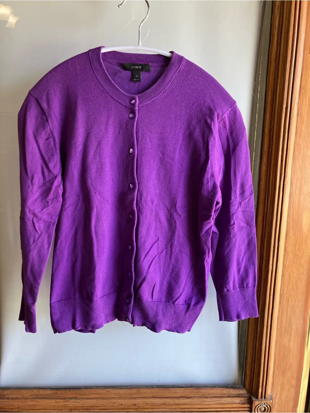 J. Crew Jackie Vibrant Purple Button-Front Cardigan